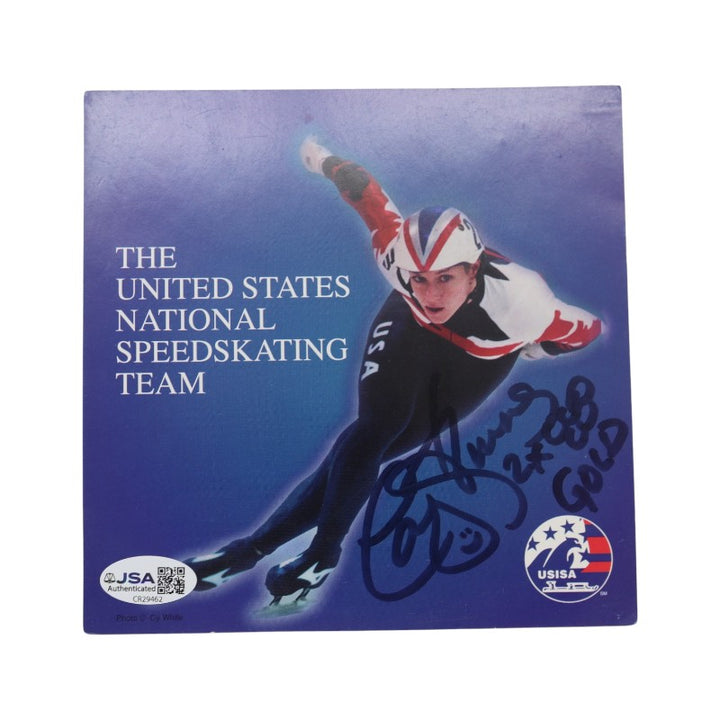 Cathy Turner U.S. Olympian Autographed Inscribed 6x6 Postcard JSA COA