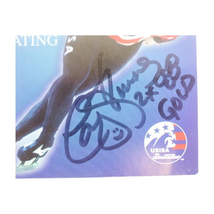 Cathy Turner U.S. Olympian Autographed Inscribed 6x6 Postcard JSA COA