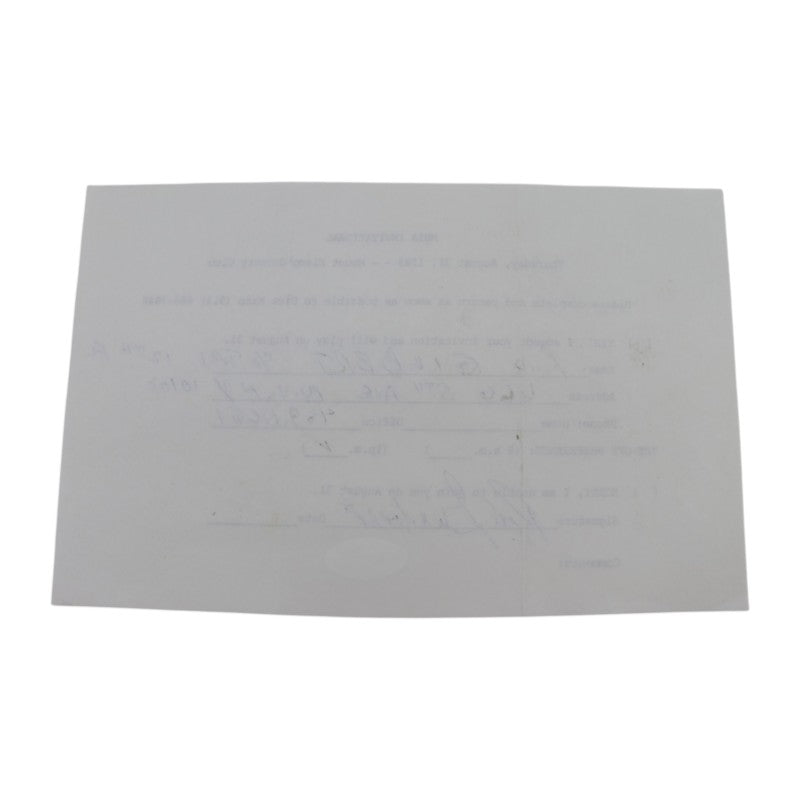 Rod Gilbert New York Rangers Signed Inscribed MBIA Invitational 6x8 RSVP Letter JSA COA