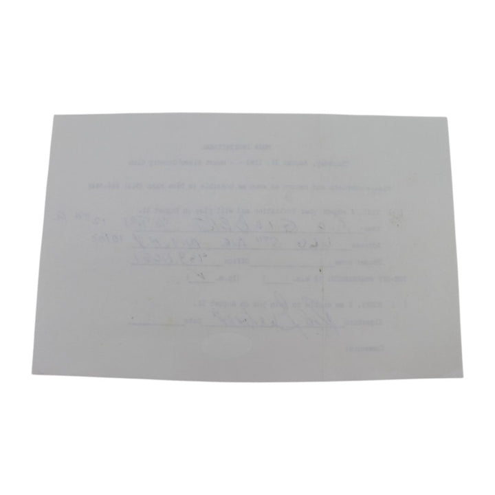 Rod Gilbert New York Rangers Signed Inscribed MBIA Invitational 6x8 RSVP Letter JSA COA