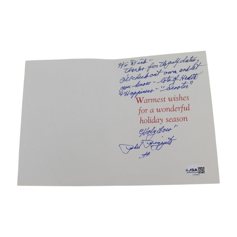 Phil Rizzuto New York Yankees Autographed Personalized Christmas Card JSA COA