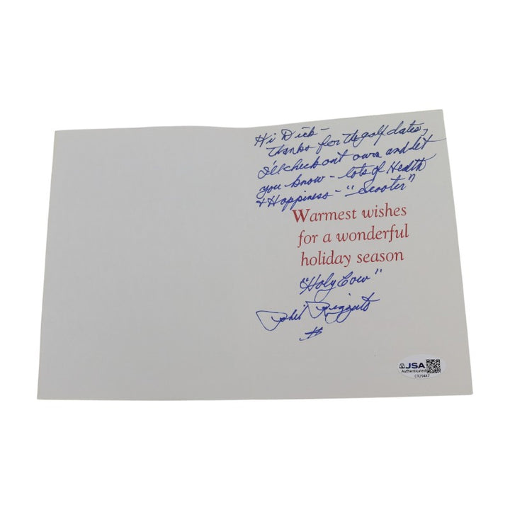 Phil Rizzuto New York Yankees Autographed Personalized Christmas Card JSA COA