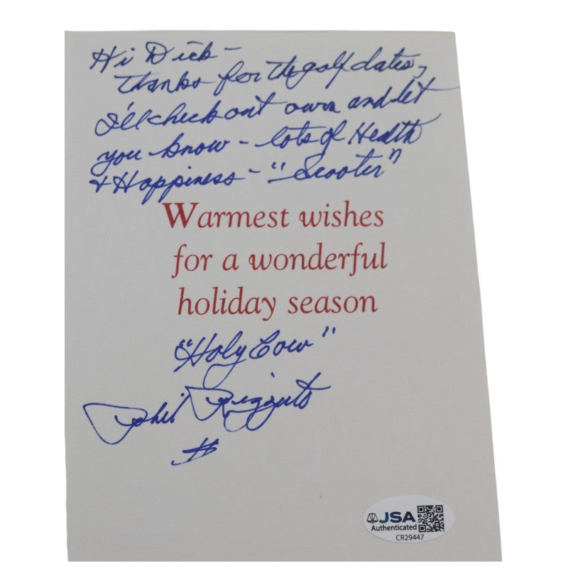 Phil Rizzuto New York Yankees Autographed Personalized Christmas Card JSA COA