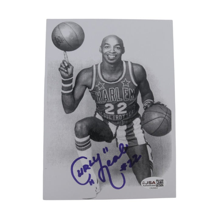 Frederick Curly Neal Harlem Globetrotters Autographed 5x7 Photo JSA COA