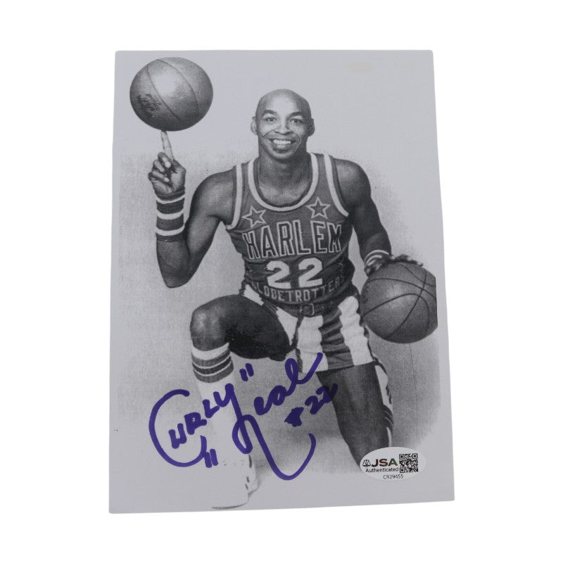 Frederick Curly Neal Harlem Globetrotters Autographed 5x7 Photo JSA COA