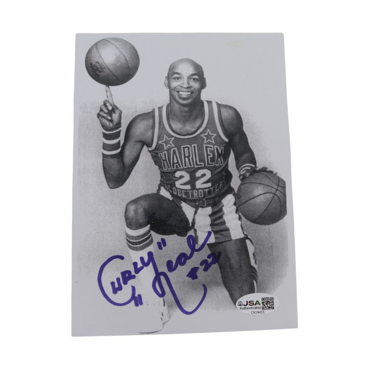 Frederick Curly Neal Harlem Globetrotters Autographed 5x7 Photo JSA COA