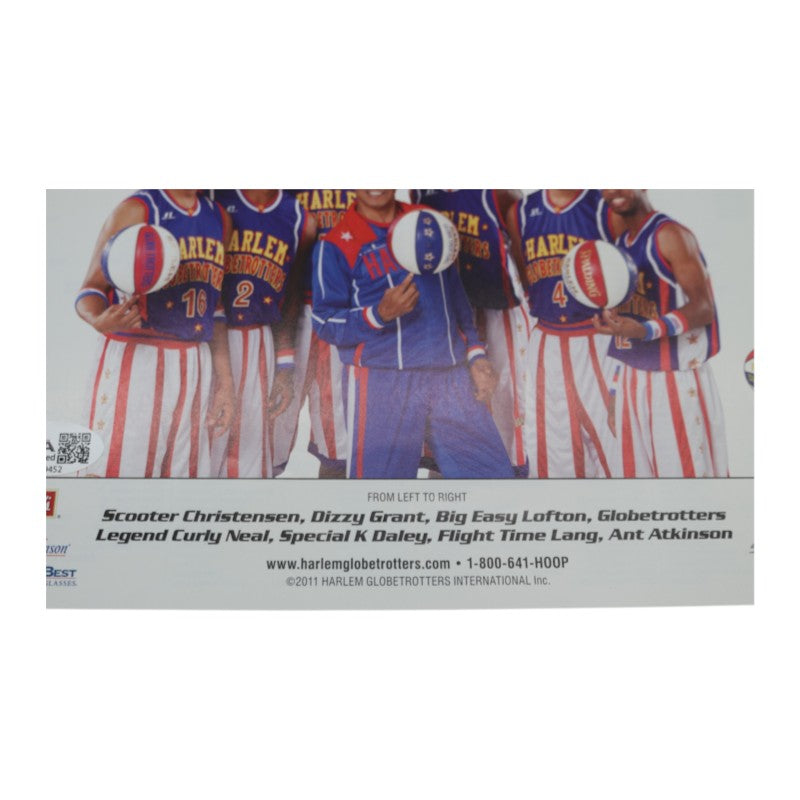 Frederick Curly Neal Harlem Globetrotters Autographed 6x9 Team Photo JSA COA