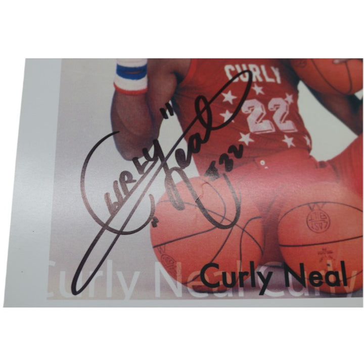 Frederick Curly Neal Harlem Globetrotters Autographed Personalized 8.5x11 Photo JSA COA