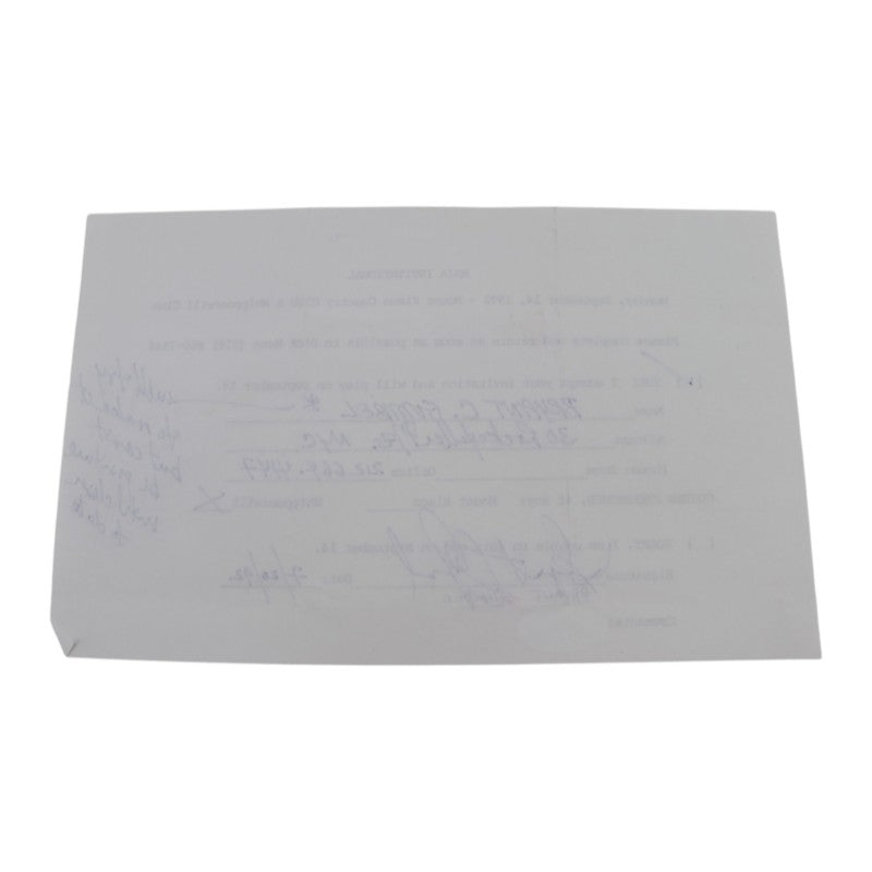 Byrant Gumbel Autographed Personalized MBIA Invitational 6x8 RSVP Letter JSA COA