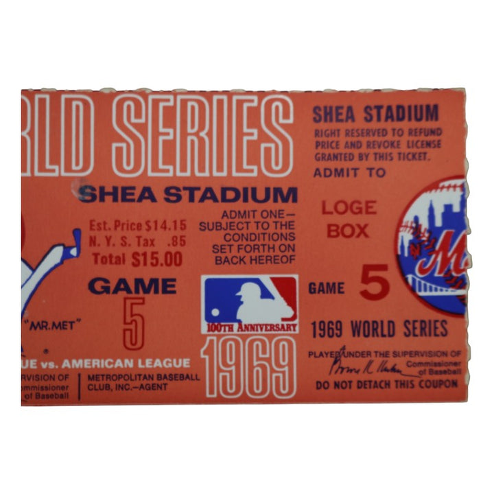 New York Mets vs. Baltimore Orioles 1969 World Series Game 5 2.5x5 Ticket