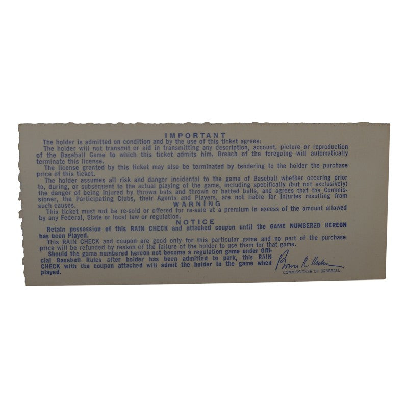 New York Mets vs. Baltimore Orioles 1969 World Series Game 5 2.5x5 Ticket
