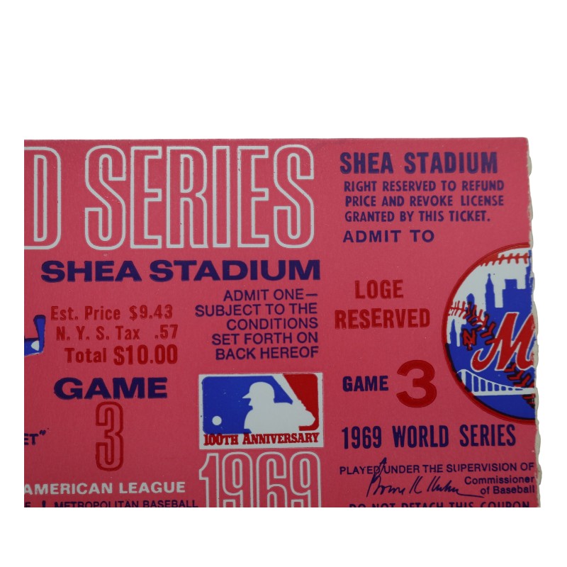 New York Mets vs. Baltimore Orioles 1969 World Series Game 3 2.5x5 Ticket
