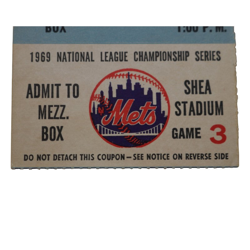 New York Mets vs Atlanta Braves 1969 NLCS Game 3 Nolan Ryan 1st Playoff Win Ticket