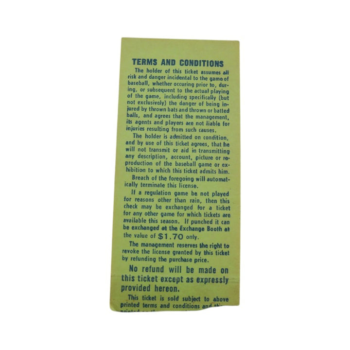 New York Mets vs. St.Louis Cardinals 9/24/69 1st NL East Clinch Ticket