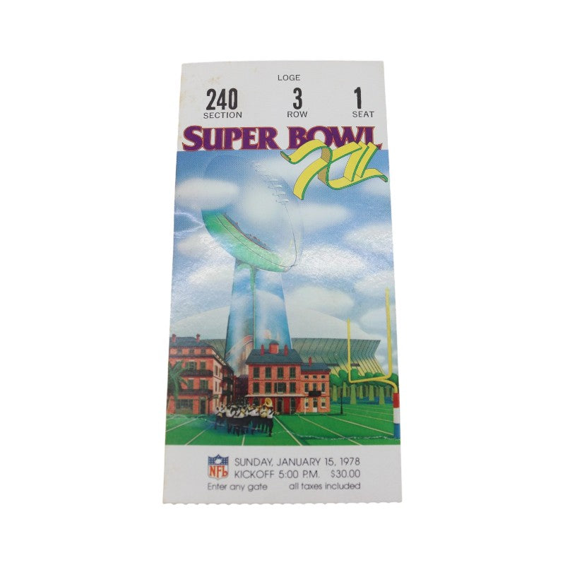 Dallas Cowboys vs Broncos January 15th 1978 NFL Super Bowl XII 200 Lvl Ticket