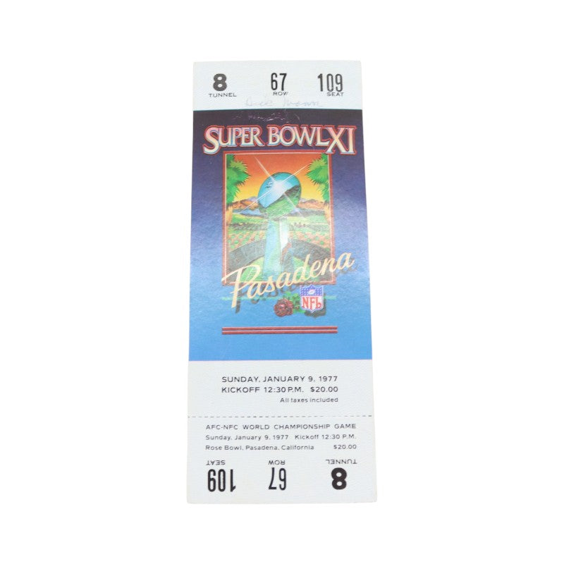 Oakland Raiders vs Vikings January 9th 1977 NFL Super Bowl XI Ticket