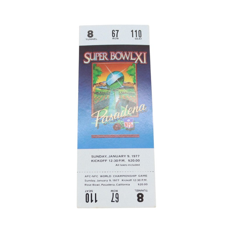 Oakland Raiders vs Vikings January 9th 1977 NFL Super Bowl XI Ticket