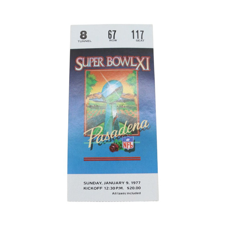Raiders vs. Vikings January 9th 1977 NFL Super Bowl XI Ticket Stub Ripped