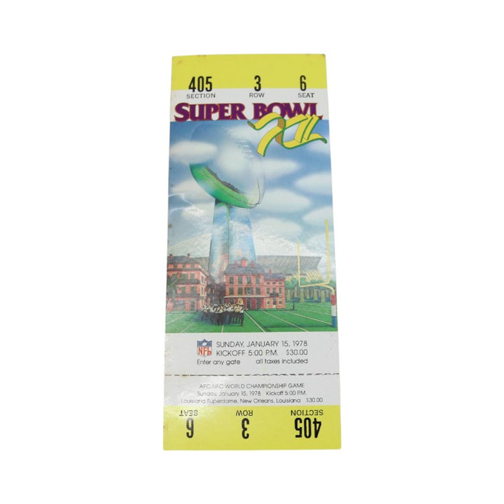 Dallas Cowboys vs Broncos January 15th 1978 NFL Super Bowl XII 400 Lvl Ticket