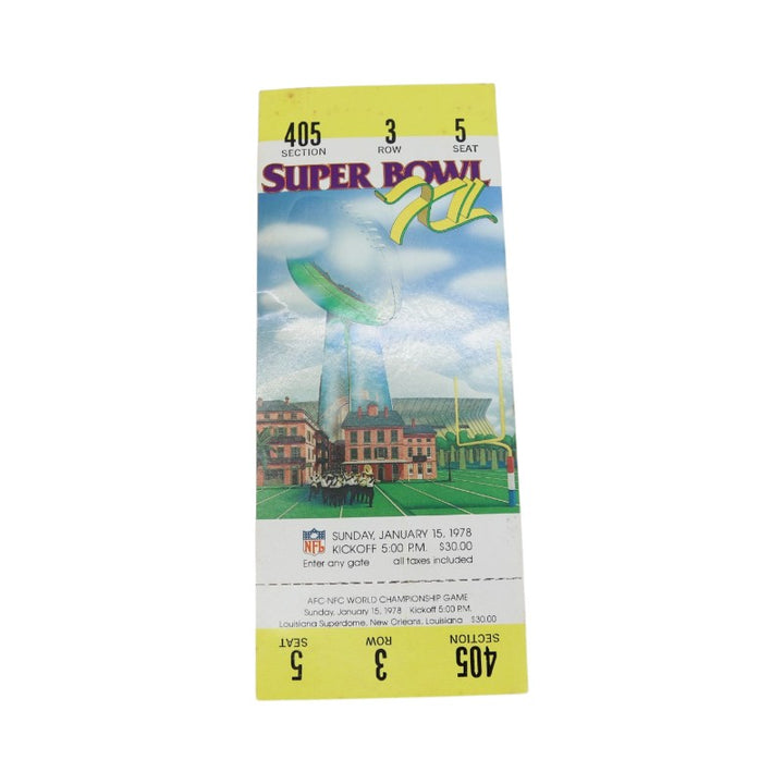 Dallas Cowboys vs Broncos January 15th 1978 NFL Super Bowl XII 400 Lvl Ticket