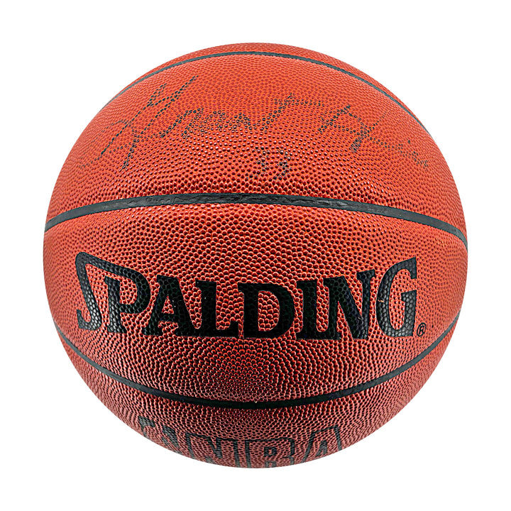 Grant & Calvin Hill Autographed Spalding NBA Basketball JSA COA