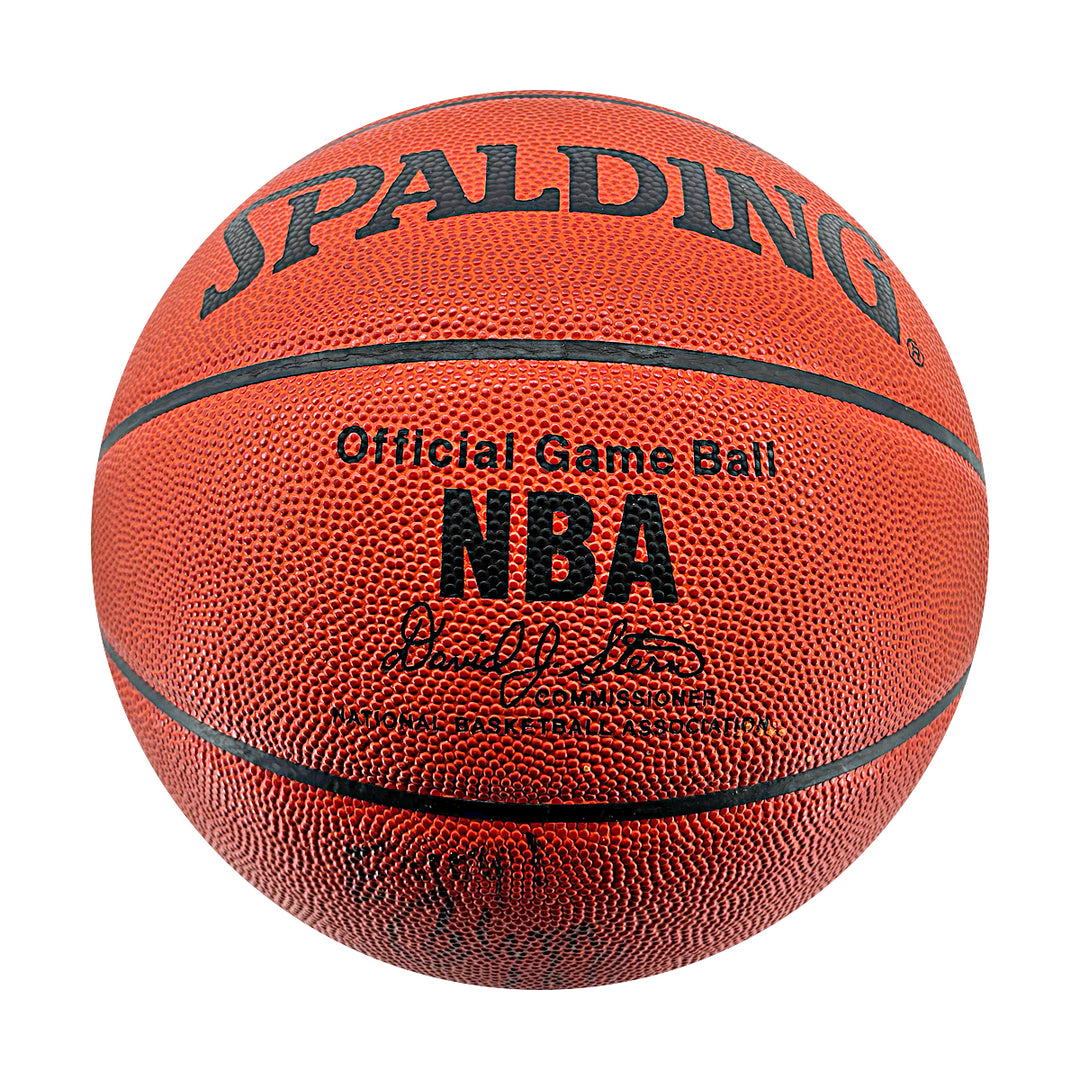 Grant & Calvin Hill Autographed Spalding NBA Basketball JSA COA