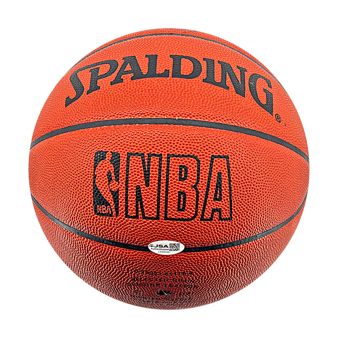 Grant & Calvin Hill Autographed Spalding NBA Basketball JSA COA