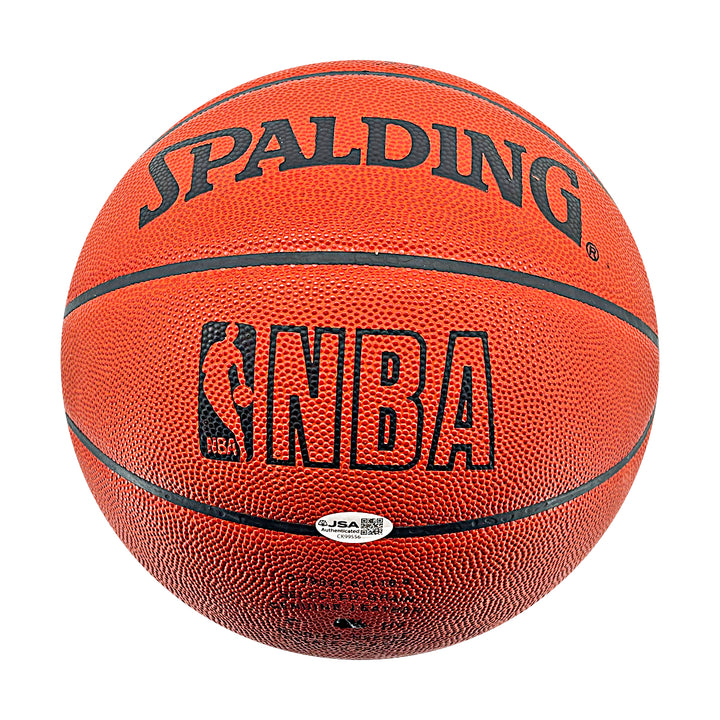 Grant & Calvin Hill Autographed Spalding NBA Basketball JSA COA