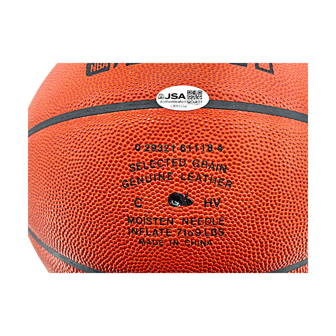 Grant & Calvin Hill Autographed Spalding NBA Basketball JSA COA
