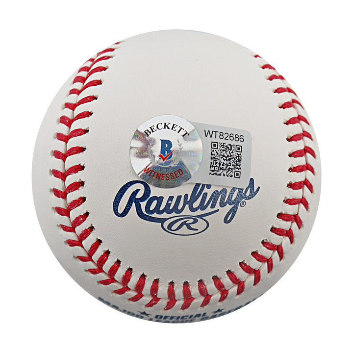 Andre Dawson Chicago Cubs Autographed Inscribed The Hawk OMLB Baseball Beckett