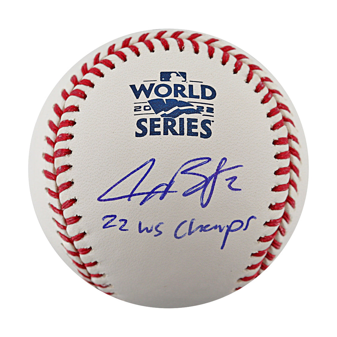 Alex Bregman Astros Red Sox Autographed Inscribed 22 S Champs 2022 World Series Logo Baseball Beckett