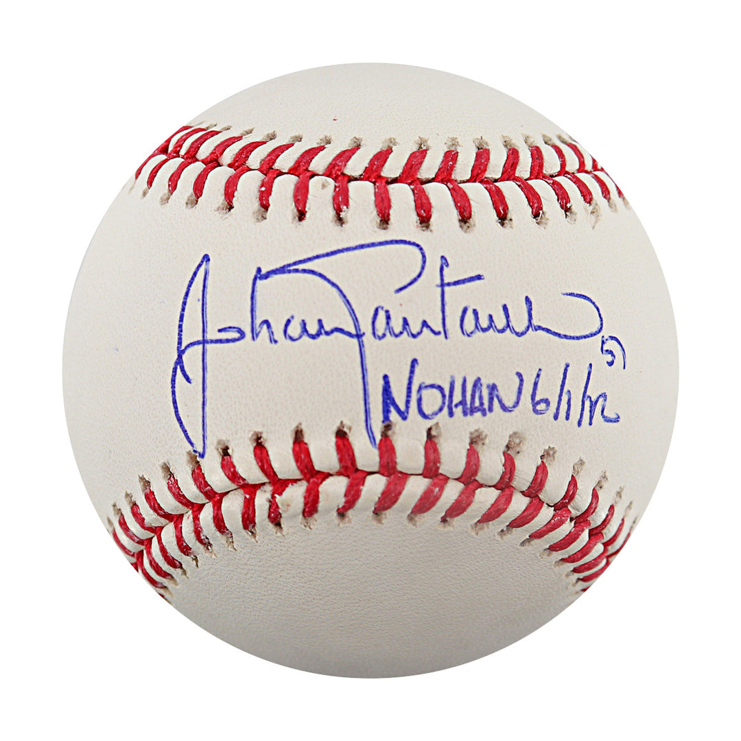 Johan Santana New York Mets Autographed Inscribed Nohan 6/1/12 OMLB Baseball Beckett