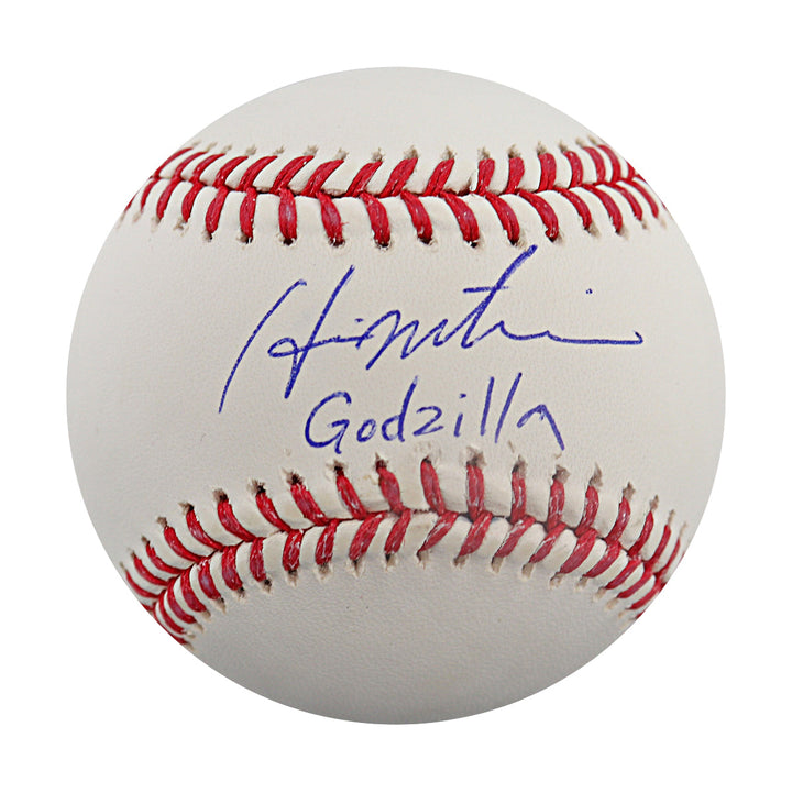 Hideki Matsui New York Yankees Autographed Inscribed Godzilla OMLB Baseball Beckett