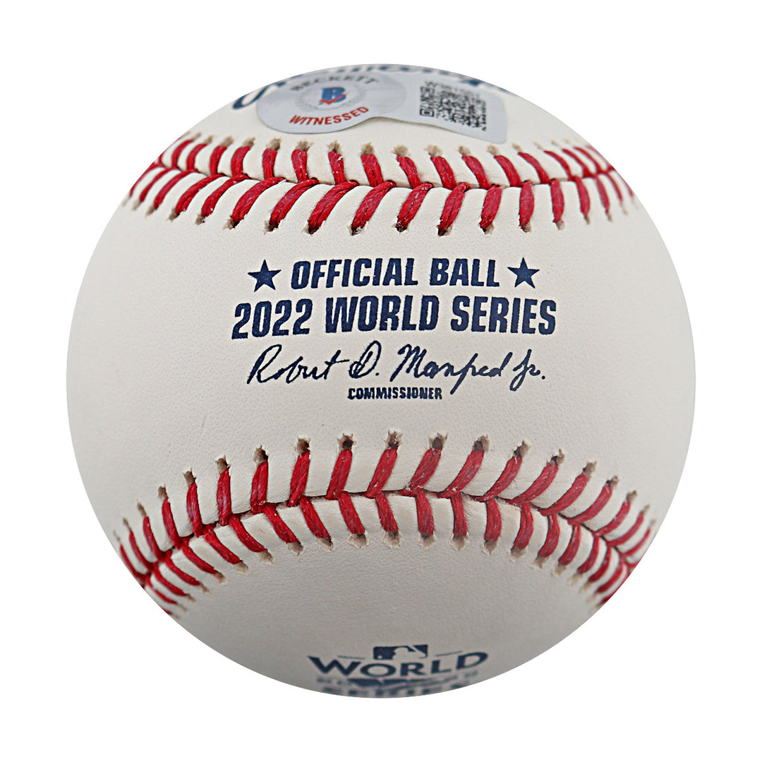 Yordan Alvarez Houston Astros Autographed Inscribed 2022 WS Winning 3-Run HR 2022 World Series Logo Baseball Beckett