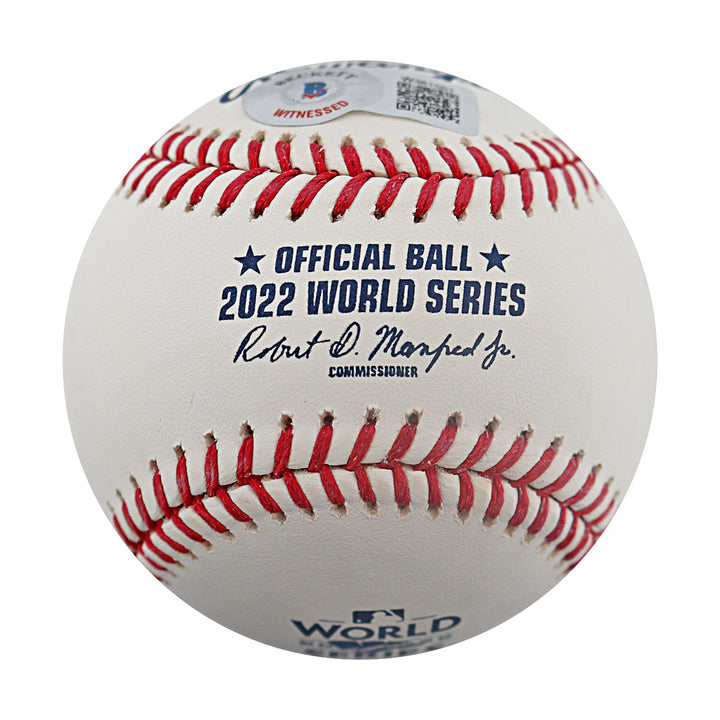 Yordan Alvarez Houston Astros Autographed Inscribed 2022 WS Winning 3-Run HR 2022 World Series Logo Baseball Beckett