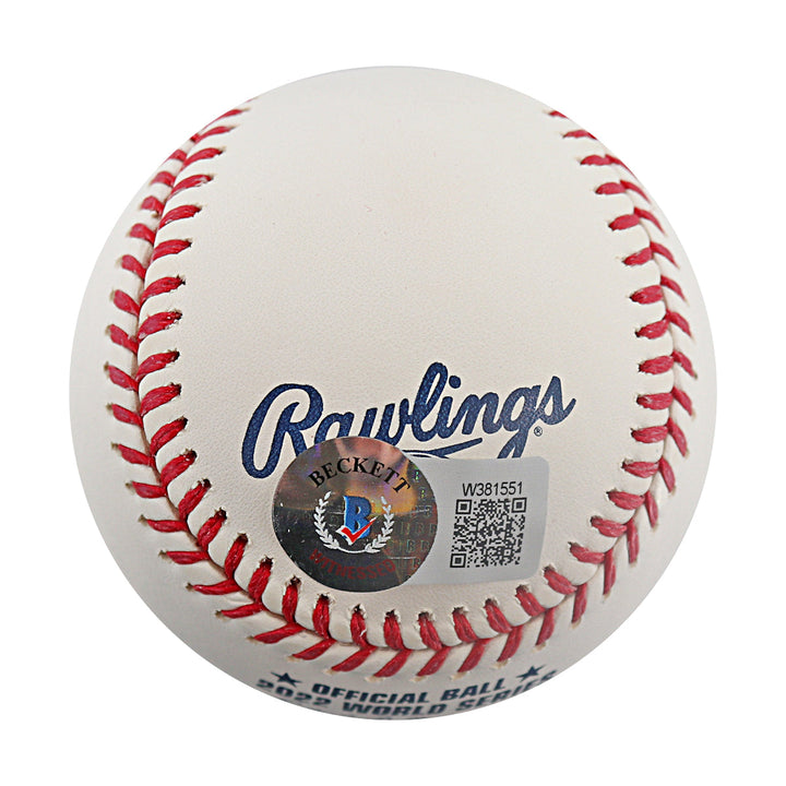 Yordan Alvarez Houston Astros Autographed Inscribed 2022 WS Winning 3-Run HR 2022 World Series Logo Baseball Beckett
