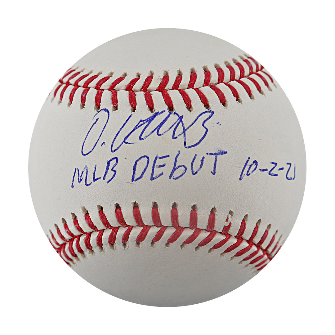 Oneil Cruz Pittsburgh Pirates Autographed Inscribed MLB Debut 10-2-21 OMLB Baseball Beckett