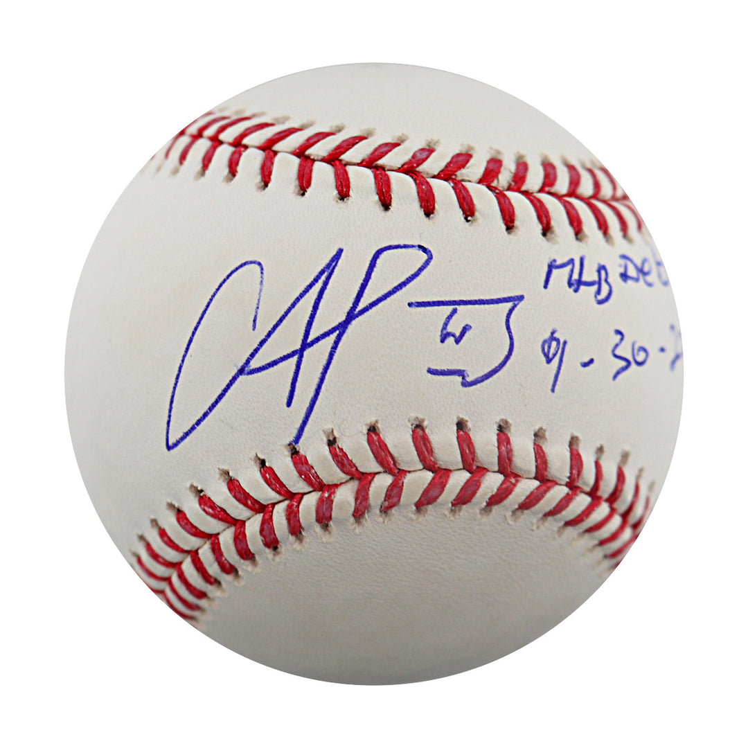 Francisco Alvarez New York Mets Autographed Inscribed MLB Debut 9.30.22 OMLB Baseball Beckett
