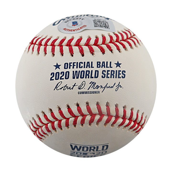 Mookie Betts Los Angeles Dodgers Autographed 2020 World Series Logo Baseball Beckett