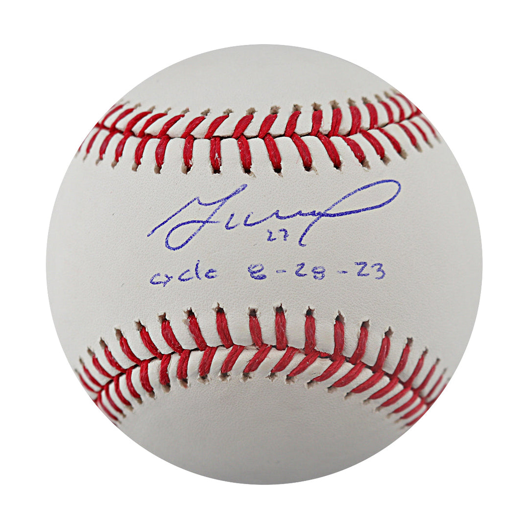 Jose Altuve Houston Astros Autographed Inscribed Cycle 8-28-23 OMLB Baseball Beckett
