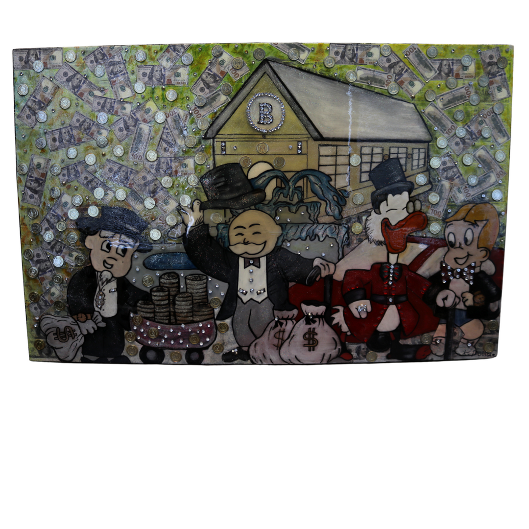 Khalil Douisse "Kings Rule" The Monopoly Man 39x60 Canvas