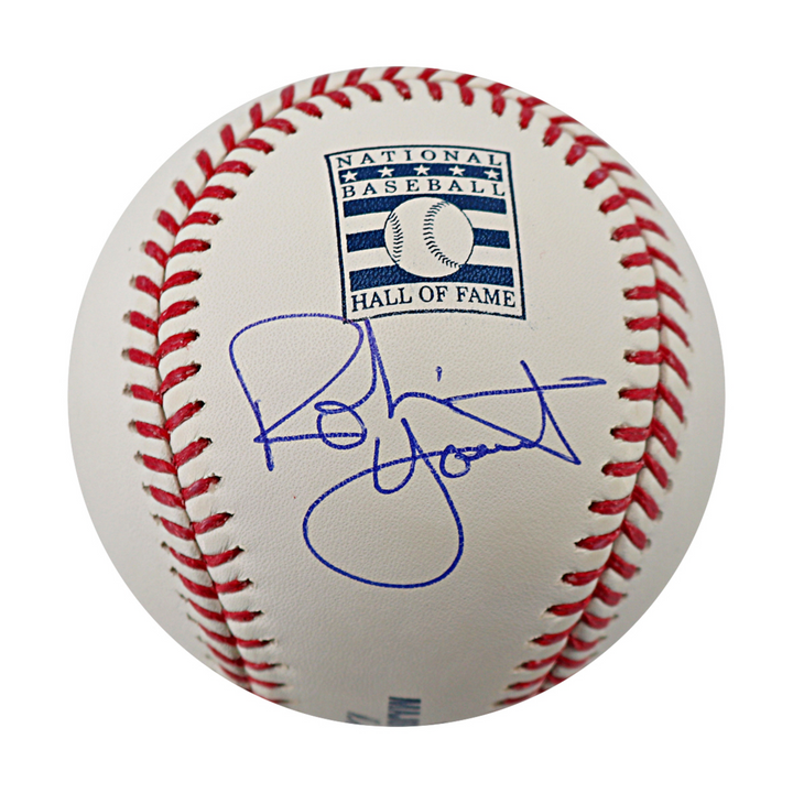 Robin Yount Milwaukee Brewers Autographed HOF Logo Baseball Beckett Holo