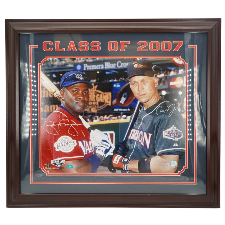 Tony Gwynn Cal Ripken Jr Autographed Framed 20x32 Photo MLB Auth