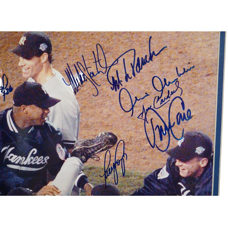 Jeter Rivera 1998 New York Yankees World Series Team Signed 16x20 Framed Photo LE 123/125 Steiner COA