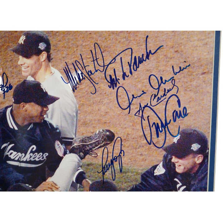 Jeter Rivera 1998 New York Yankees World Series Team Signed 16x20 Framed Photo LE 123/125 Steiner COA