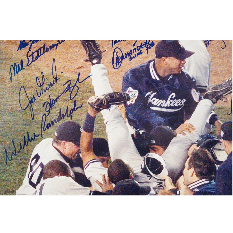 Jeter Rivera 1998 New York Yankees World Series Team Signed 16x20 Framed Photo LE 123/125 Steiner COA