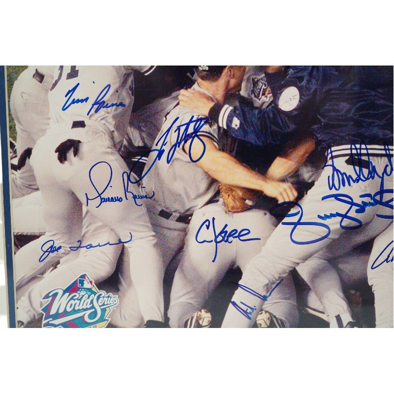 Jeter Rivera 1998 New York Yankees World Series Team Signed 16x20 Framed Photo LE 123/125 Steiner COA