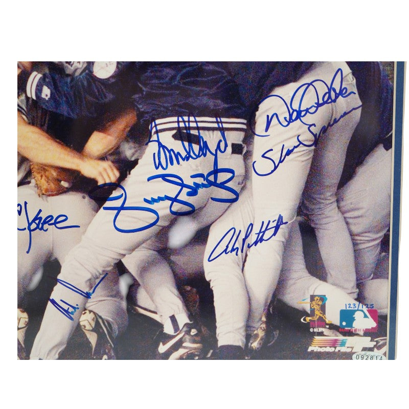 Jeter Rivera 1998 New York Yankees World Series Team Signed 16x20 Framed Photo LE 123/125 Steiner COA