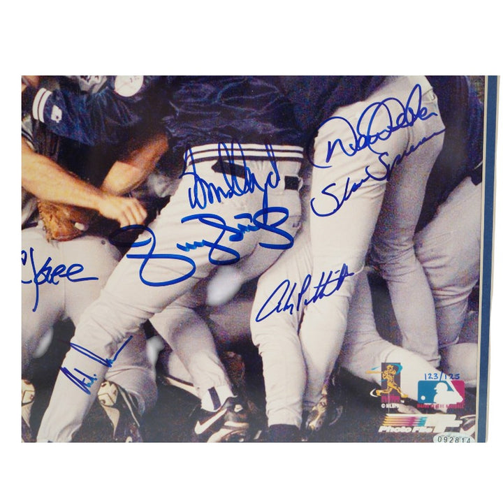 Jeter Rivera 1998 New York Yankees World Series Team Signed 16x20 Framed Photo LE 123/125 Steiner COA