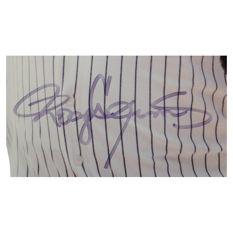 Roger Clemens NY Yankees Signed 8x10 Photo Game Used Dirt Collage Steiner LOA